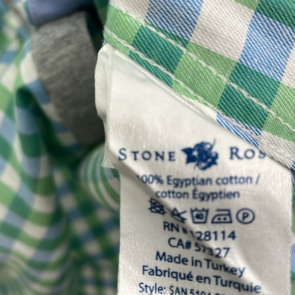 Stone Rose Plaid Long Sleeve Mens Shirt Button Down Size 3 Checkered Business - Picture 7 of 8
